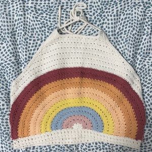 American Eagle Women’s Knitted Rainbow Crop Top